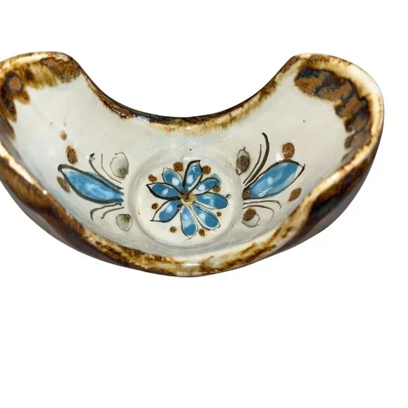 Ken Edwards Vintage Candle Holder Tonala Pottery Bird Hand Painted U Shape